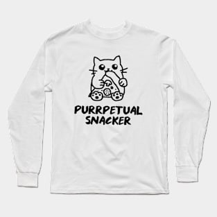 Purrpetual Snacker Cat Long Sleeve T-Shirt